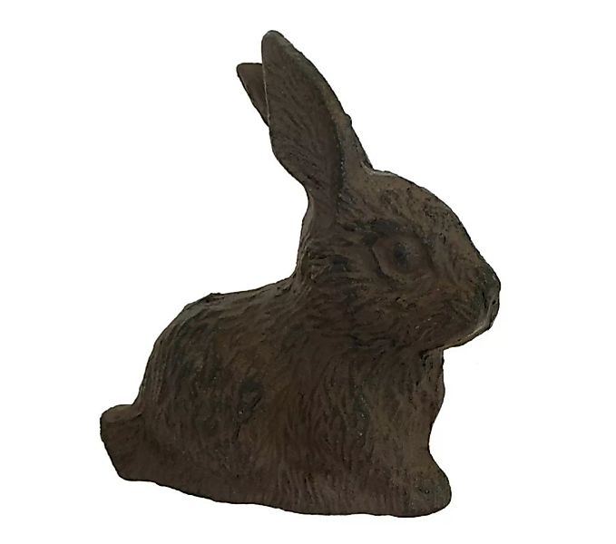 Dekofigur Hase Osterhase Kaninchen Gusseisen Antik-Braun 12cm günstig online kaufen