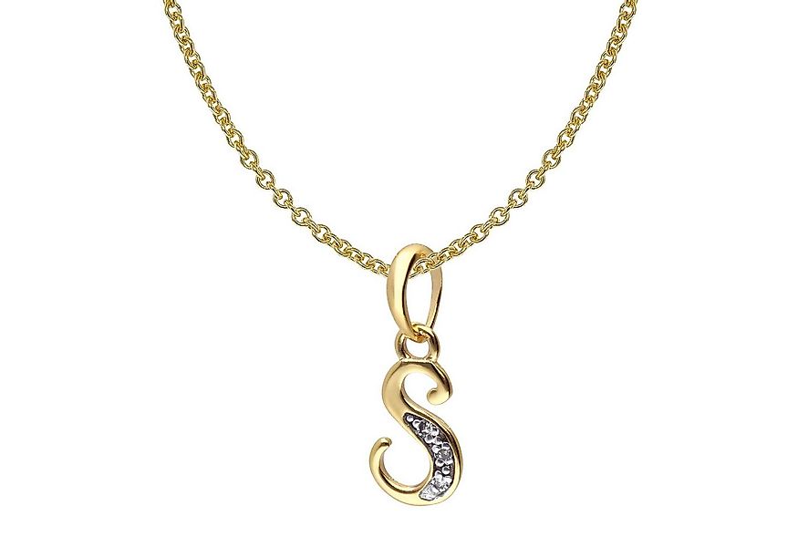 trendor Kette mit Anhänger Buchstaben-Anhänger S Gold 333/8K mit vergoldete günstig online kaufen