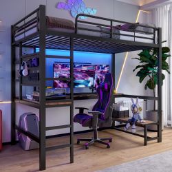 TavilaEcon Hochbett Eisenrahmen, USB-Typ-C-Buchse, LED Leiste, günstig online kaufen