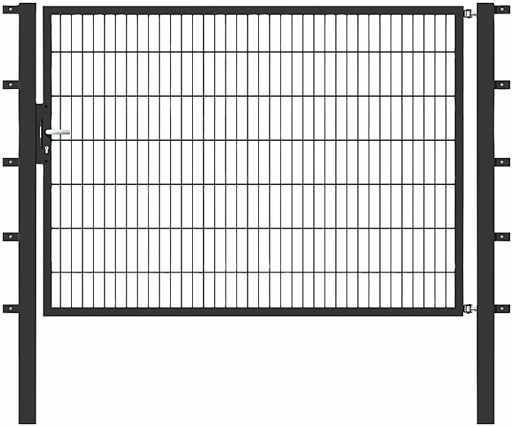 Metallzaun Einzeltor für Doppelstabmatte Anthrazit z. Einbeton. 100 cm x 20 günstig online kaufen