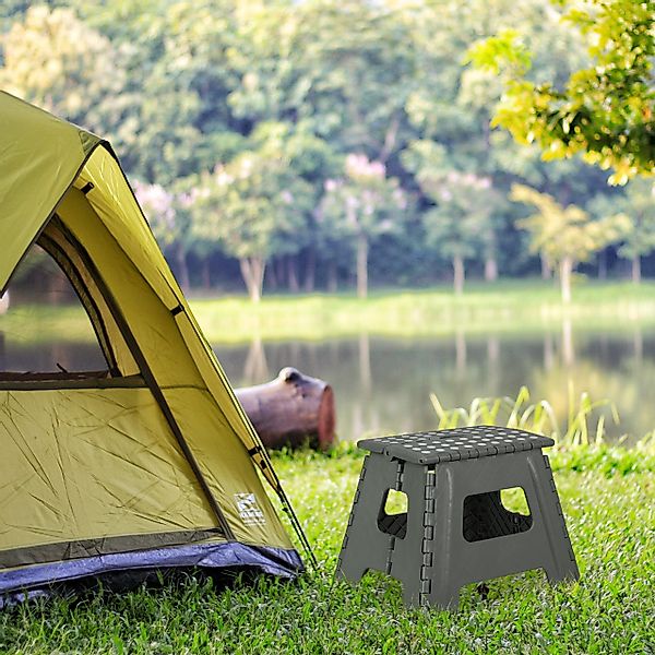 relaxdays Sitzhocker Klapphocker faltbar L hellgrau günstig online kaufen