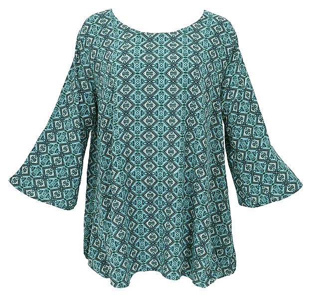 Guru-Shop Longbluse Tunika mit Trompetenärmeln für günstig online kaufen