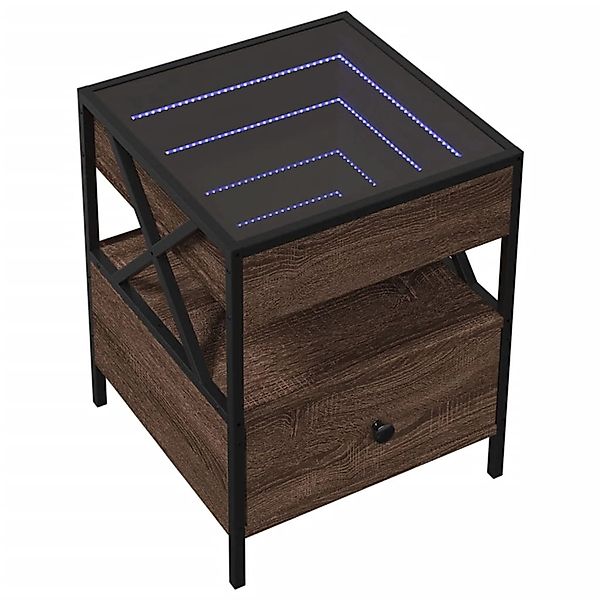 vidaXL Nachttisch Nachttisch mit Infinity-LED Braun günstig online kaufen