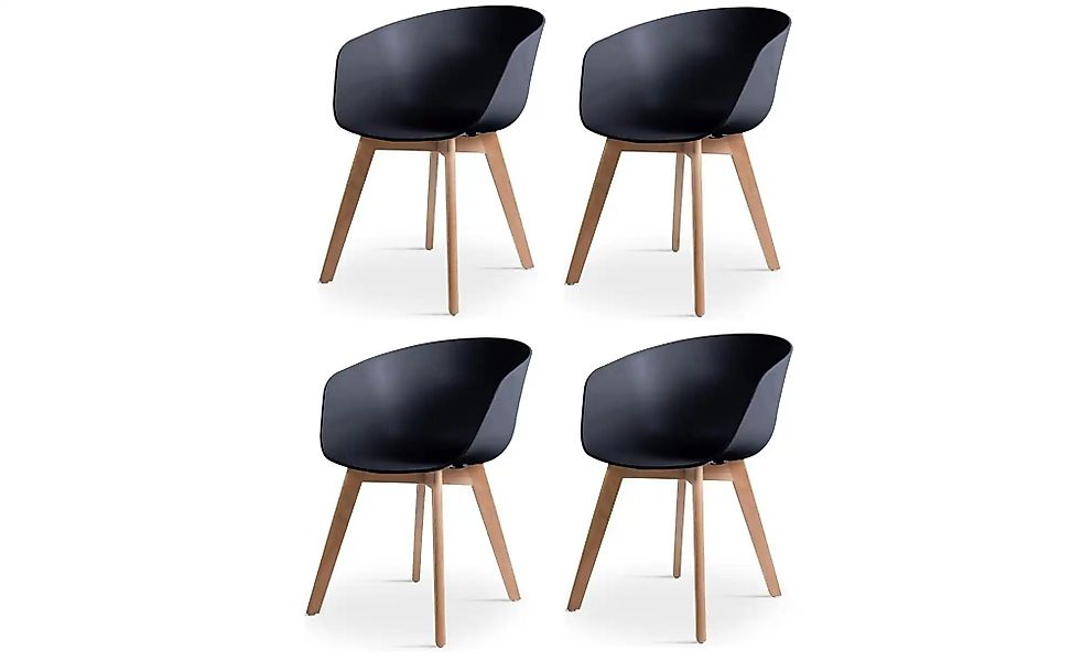 Stuhl 4er-Set  Alborg ¦ schwarz ¦ Maße (cm): B: 55 H: 76 Stühle > Esszimmer günstig online kaufen
