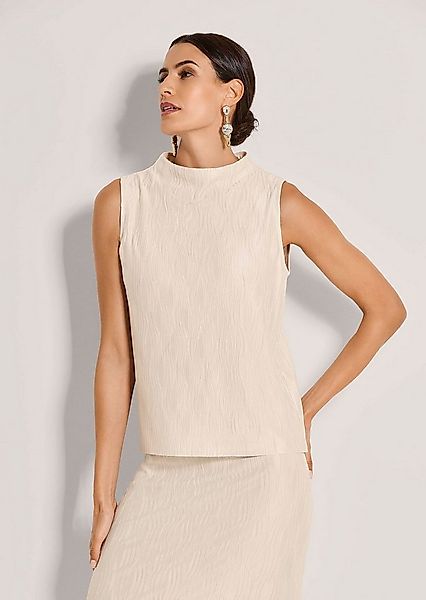 MADELEINE Kurzarmshirt Kurzarm-Bluse mit Stehkragen, strukturiert Elegantes günstig online kaufen