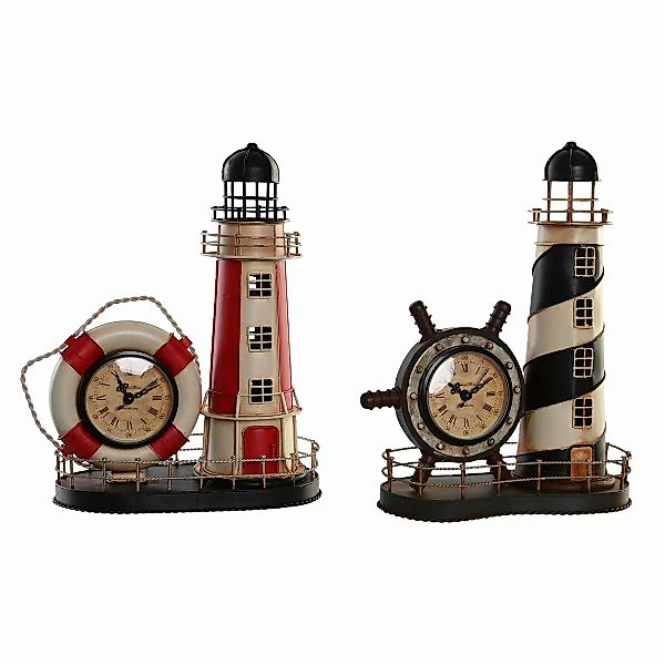Bordur Dkd Home Decor Rot Schwarz Metall Vintage Leuchtturm (25.5 X 14 X 32 günstig online kaufen
