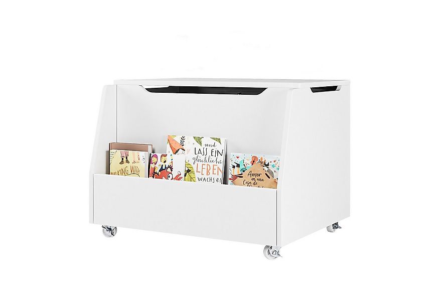 HOMECHO Spielzeugtruhe, mit Deckel, Sitzbank mit Stauraum auf Rädern Holz W günstig online kaufen