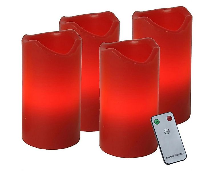 MARELIDA LED-Kerze LED Kerzenset Adventskerzen Echtwachs flackernd Timer Fe günstig online kaufen