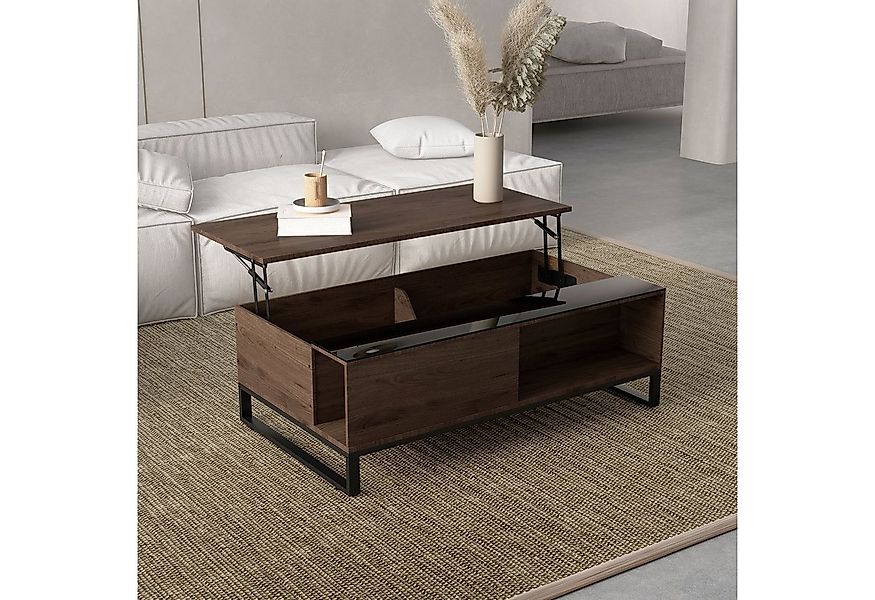 HOMCOM Couchtisch Sofatisch mit Hebefunktion, Stauraum (Beistelltisch, 1-St günstig online kaufen