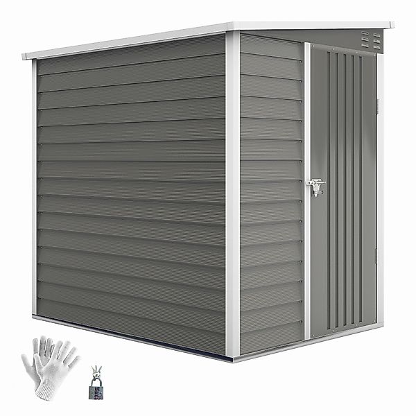 Outsunny Gerätehaus mit Fundament, Pultdach, Fenster, günstig online kaufen