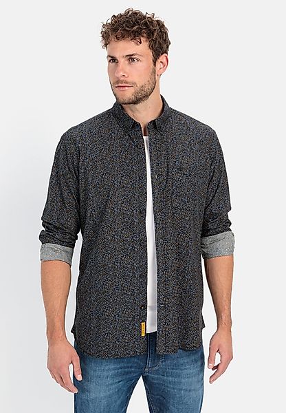 camel active Langarmhemd mit Minimal-Print Button-Down günstig online kaufen