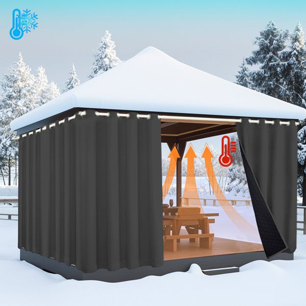 Jibenhome Outdoorgardine Outdoor Vorhang Wetterfest Wärmeisolierend günstig online kaufen