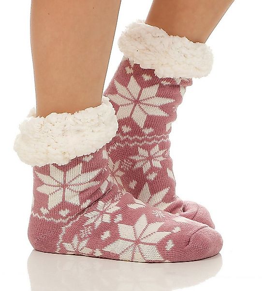 simaranda Haussocken Damen Hütten Hausschuhe CL 82 Flieder günstig online kaufen