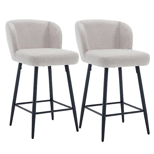 CHAIRUS Barhocker 2er Set Küchenbarhocker, Leinen/Kunstfell, günstig online kaufen