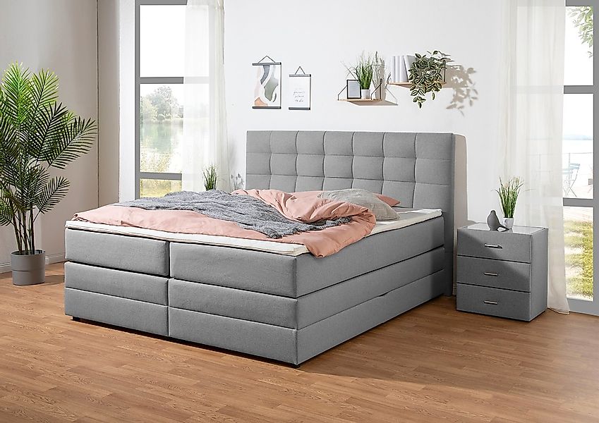 PLACES OF STYLE Boxspringbett "Ethan" inkl. Topper und geräumigen Bettkaste günstig online kaufen