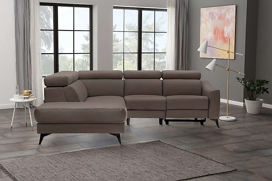 Places of Style Ecksofa »Valerio«, mit 1 elektrischer Relaxfunktion und USB günstig online kaufen