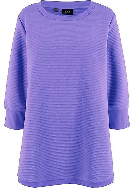 Langes Sweatshirt Tunika mit Struktur in A-Line, 3/4 Arm günstig online kaufen
