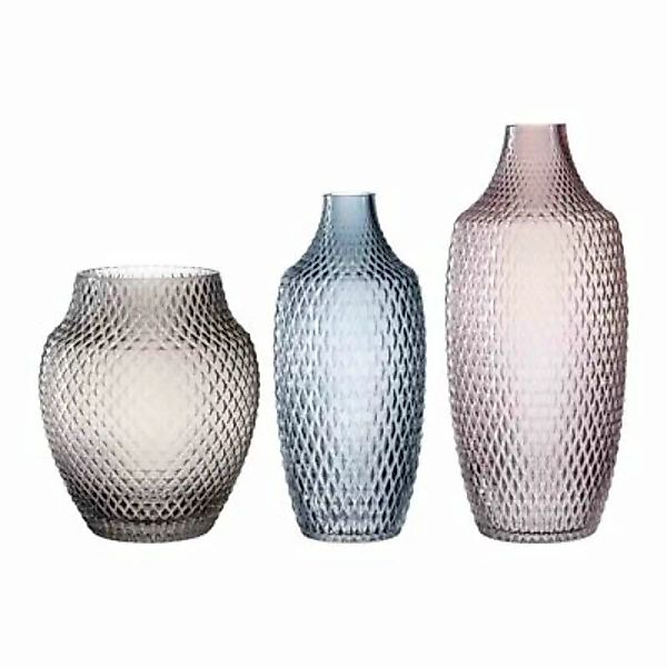 LEONARDO POESIA 3er Vasen Set rosa, blau, grau Vasen bunt günstig online kaufen