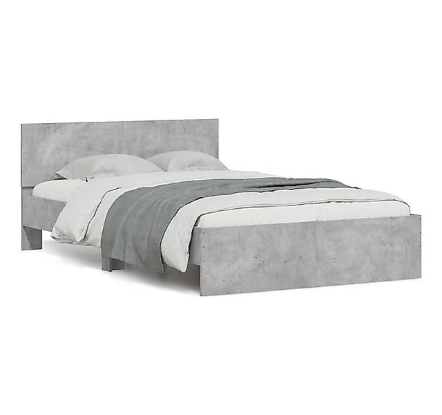 vidaXL Bett, Bettgestell mit Kopfteil LED-Beleuchtung Betongrau 140x200 cm günstig online kaufen