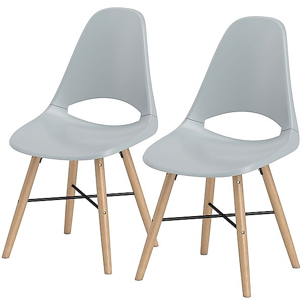 HOMCOM Set von 2 Esszimmerstühlen, Moderne Küchenstühle mit Aussparungsdesi günstig online kaufen