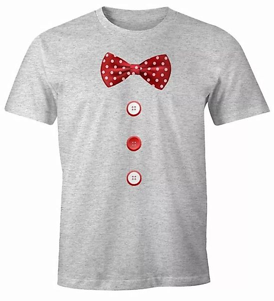 MoonWorks Print-Shirt Herren T-Shirt Fliege Knöpfe Schleife Clown Fasching günstig online kaufen