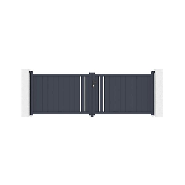 Casanoov Doppelflügeltor Aus Aluminium 3 5M Giona H 120Cm Grau günstig online kaufen
