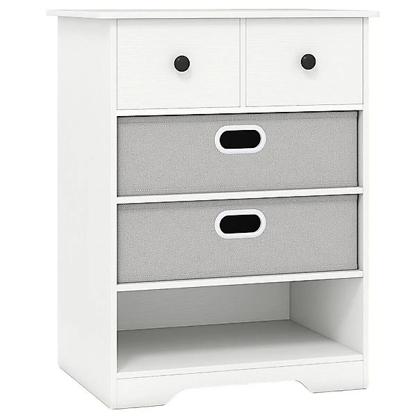 Costway Kommode mit 4 Schubladen 58 x 42 x 75 cm Weiß günstig online kaufen