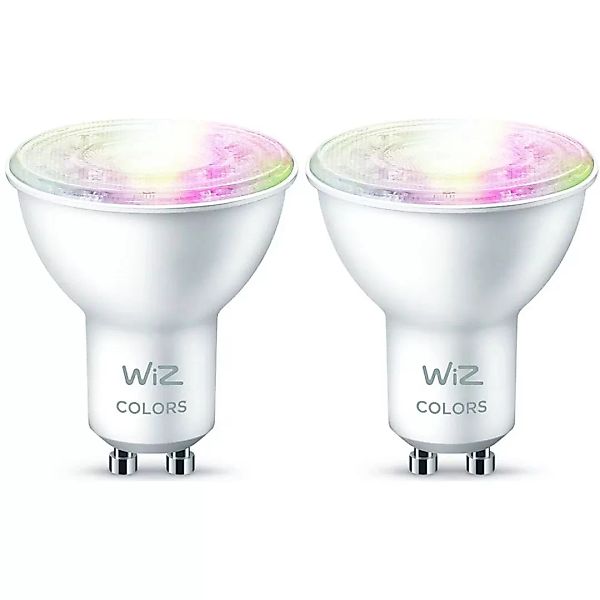 WiZ LED Smart Leuchtmittel RGBW in Weiß GU10 4,7W 400lm 2er-Pack günstig online kaufen