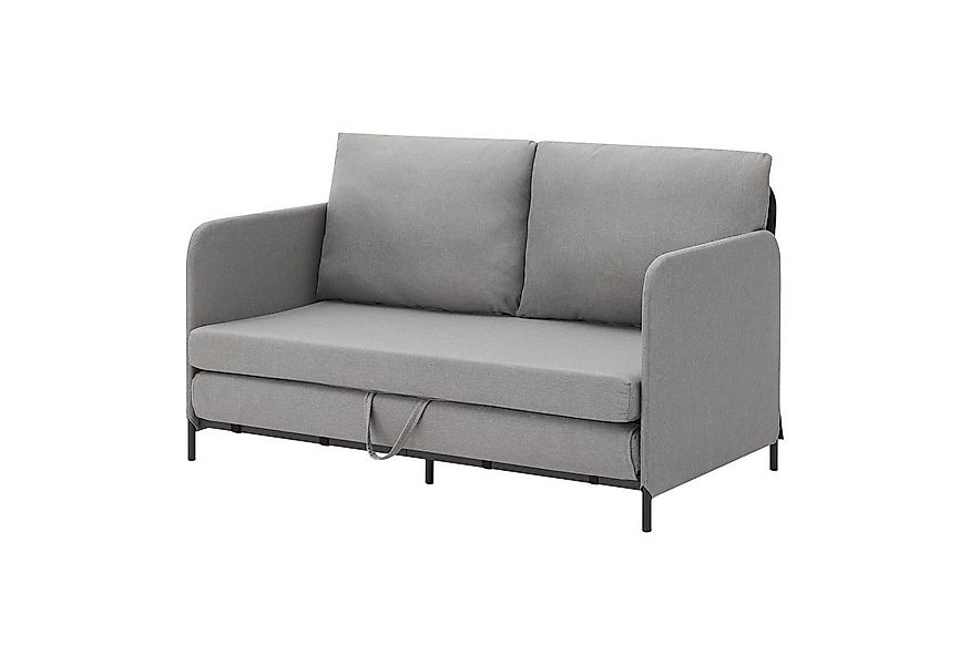 en.casa Schlafsofa, »Soini« mit Liegefunktion 2-Sitzer 78x125x67 cm Hellgra günstig online kaufen