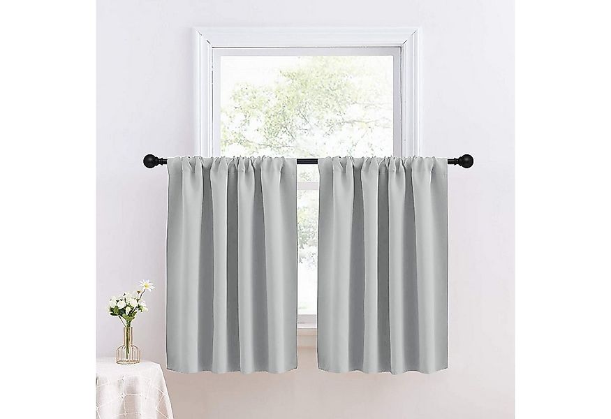 BTTO Scheibengardine Bistrogardine Blickdicht, Kurzgardine mit Stangendurch günstig online kaufen