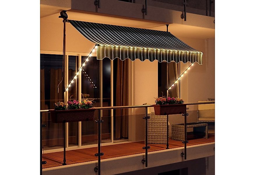 Swing&Harmonie Klemmmarkise LED - Balkonmarkise mit Kurbel Sonnenschutz Mar günstig online kaufen