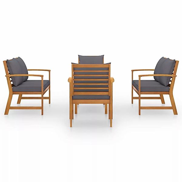 5-tlg. Garten-lounge-set Mit Auflagen Massivholz Akazie günstig online kaufen