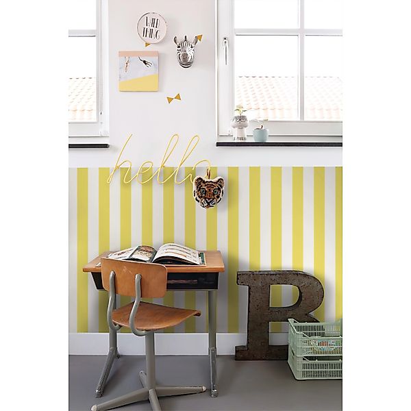 ESTAhome Tapete Streifen Gelb und Weiß 50 x 900 cm 139911 günstig online kaufen