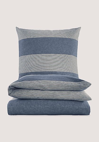hessnatur Biber Bettwäsche-Set SEON aus Bio-Baumwolle - blau - Größe 135x20 günstig online kaufen