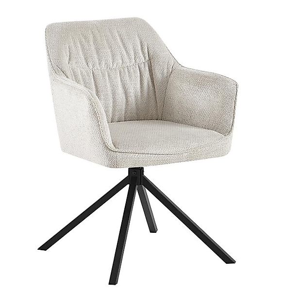 Drehsessel 2er Set drehbar Grau  / Gestell Metall schwarz günstig online kaufen