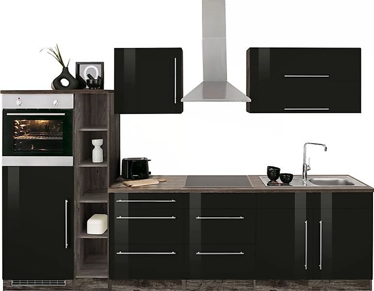 Kochstation Küchenzeile "KS-Samos", mit E-Geräten, Breite 300 cm günstig online kaufen
