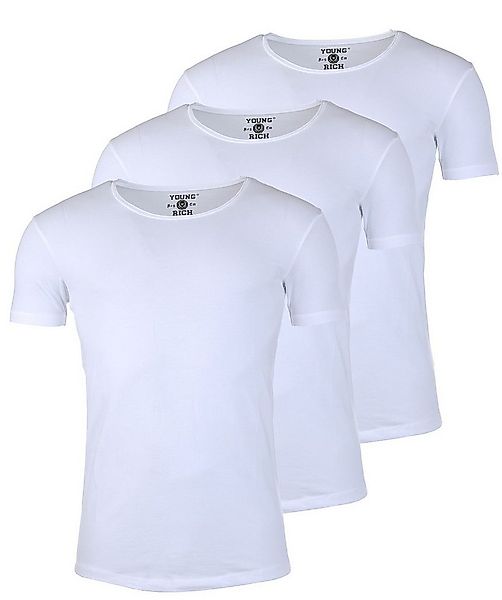 Young & Rich T-Shirt Herren Uni Basic 1702 tief-breit geschnittener Ausschn günstig online kaufen