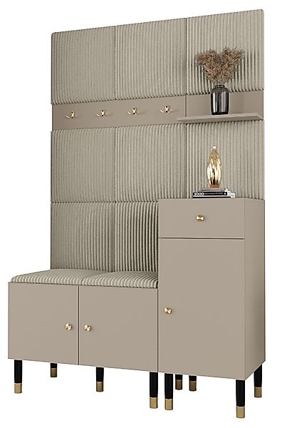 ABIKS MÖBEL Kompaktgarderobe PALERMO Set 5 Garderobe mit gepolsterten Panee günstig online kaufen
