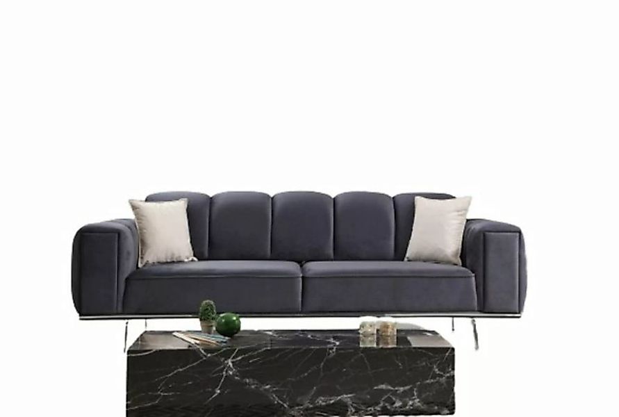JVmoebel Sofa Moderne Dreisitzer Couch Stoffsofa Polstersofa Grau Sofa Stof günstig online kaufen