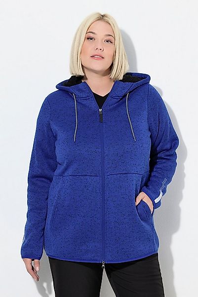 Ulla Popken Sweatjacke Strickfleece-Jacke Teddyfleece 2-Wege-Zipper günstig online kaufen