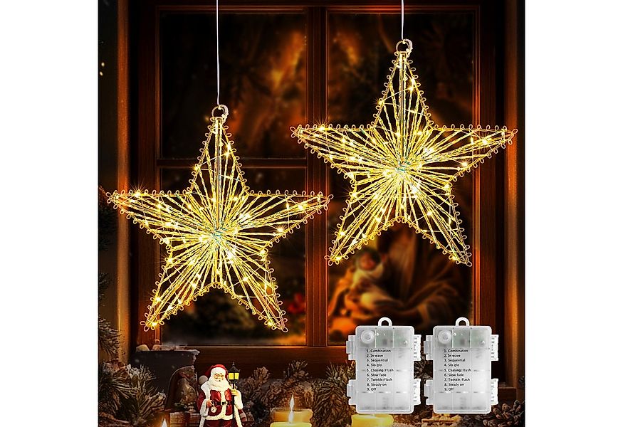 Elegear LED Dekolicht Faltbar weihnachtsstern, 50/60 LEDs weihnachtsdeko fe günstig online kaufen
