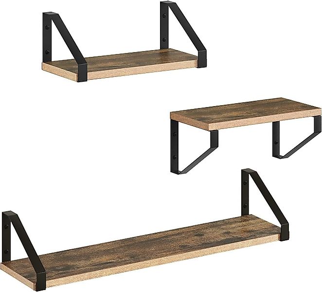 EUGAD Wandregal, Set 3-tlg., 3er Set Hängeregal, Schweberegal, Küchenregal günstig online kaufen