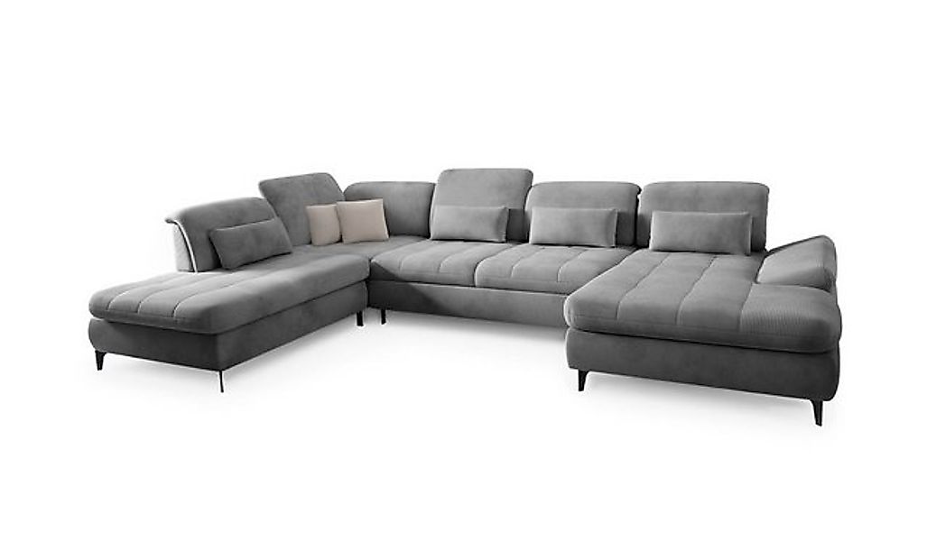 Hygger Möbelhaus Wohnlandschaft Nola U-Form XXL wahlweise mit Bettfunktion günstig online kaufen
