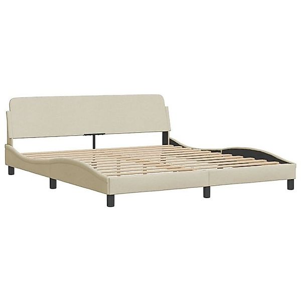 furnicato Bettgestell "Dover" Creme 180x200 cm Stoff (1-tlg) günstig online kaufen