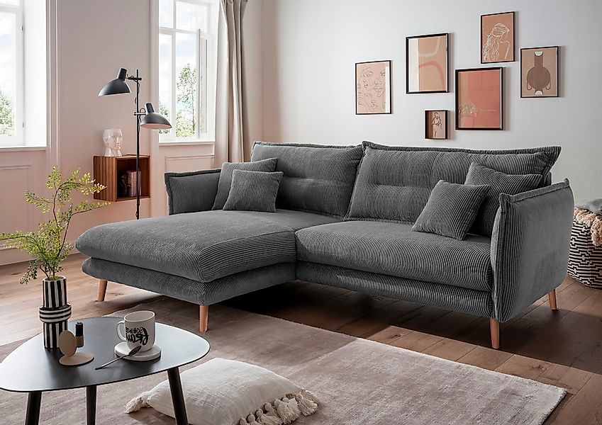 INOSIGN Ecksofa "Lazio modern und bequem, schmale Armlehnen, tolle Detailve günstig online kaufen