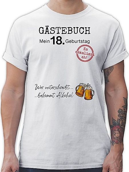 Shirtracer T-Shirt Gästebuch 18. Geburtstag 18. Geburtstag günstig online kaufen