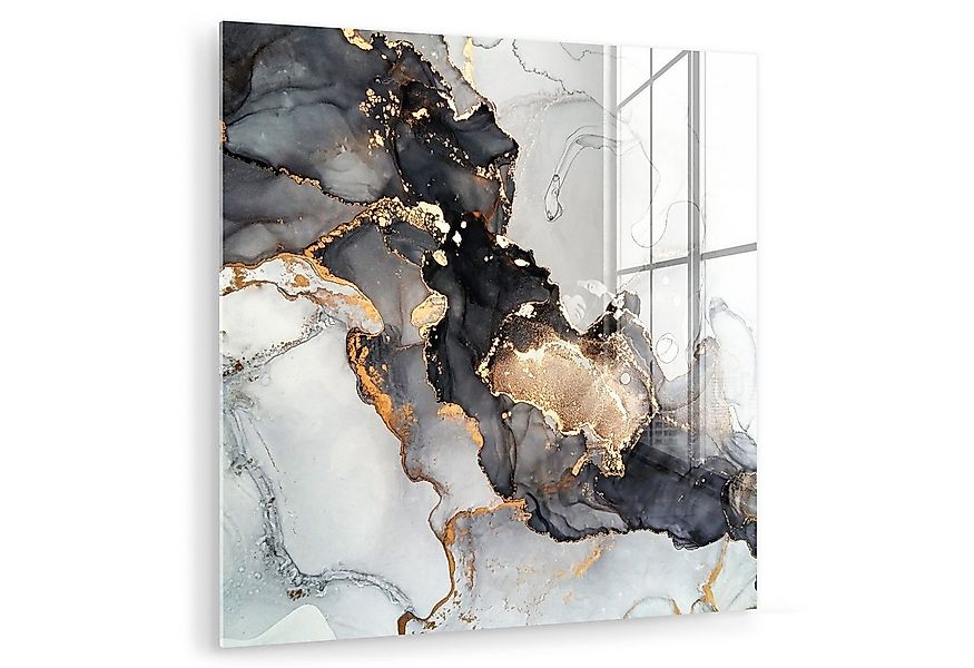 MuchoWow Acrylglasbild Marmor - Schwarz - Weiß - Gold - Luxus - Abstrakt, I günstig online kaufen