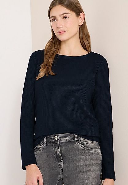 CECIL Langarmshirt mit vertikaler Struktur und Viskose günstig online kaufen