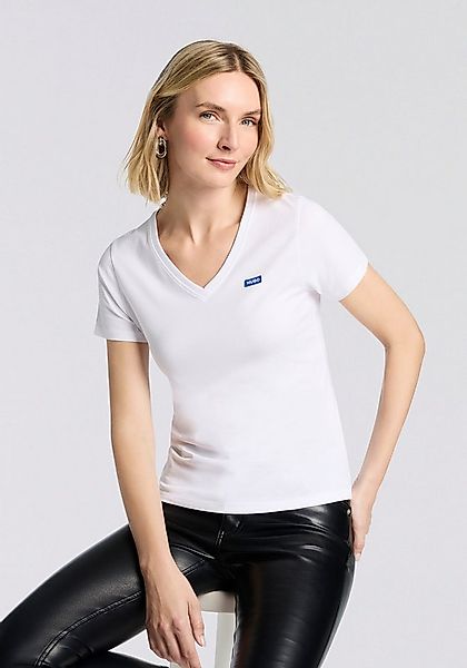 HUGO Blue T-Shirt Classic V mit Logo, V-Ausschnitt günstig online kaufen