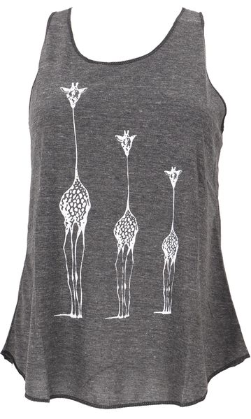 Guru-Shop T-Shirt Tanktop mit Giraffen Retrodruck, günstig online kaufen